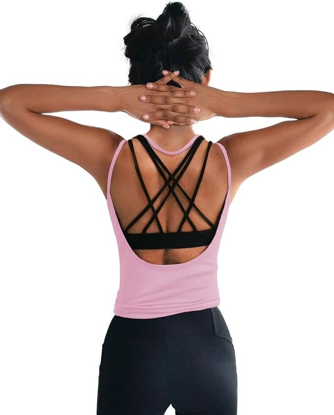 OYANUS Womens Summer Workout Tops Sexy Backless Yoga Shirts Open Back Activewear Running Sports Gym Tank Tops