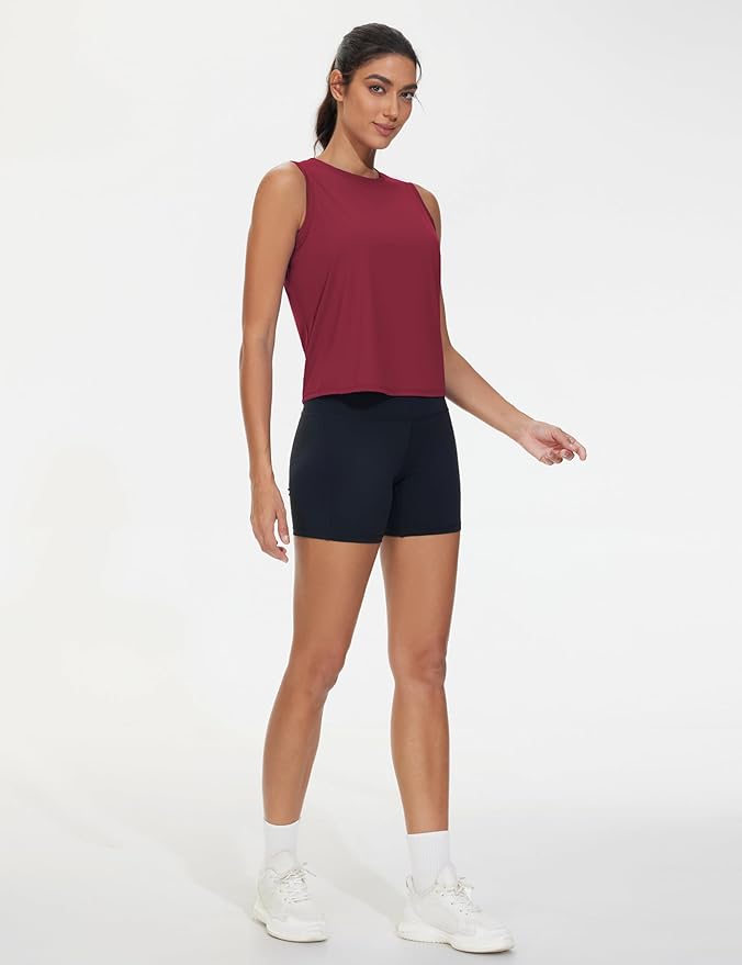 Dragon Fit Womens Ice Silk Workout Tank Tops Sleeveless Cropped Yoga Shirt for Running Gym Summer