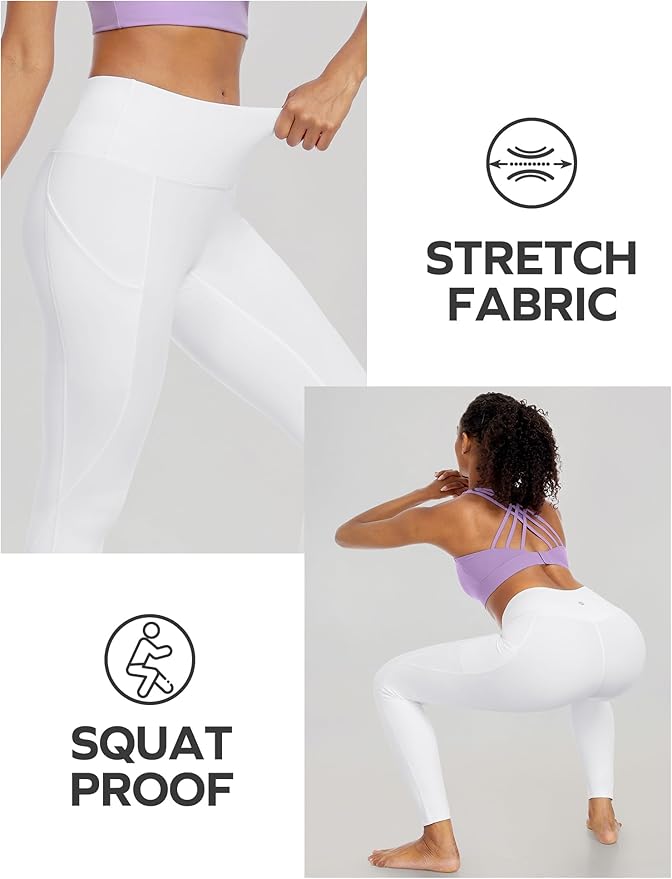 Ewedoos Leggings with Pockets for Women High Waisted Athletic Workout Compression Leggings Tummy Control Yoga Pants Women