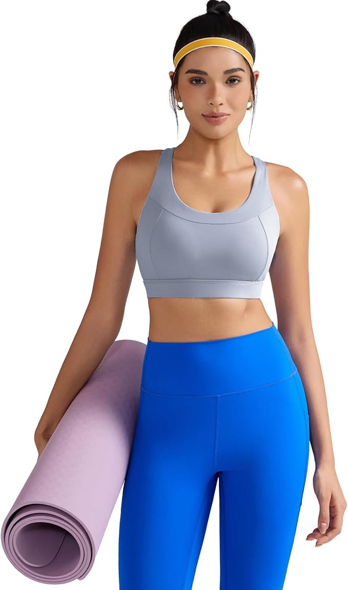 RUNNING GIRL Sports Bra for Women,Adjustable Straps Supportive High Impact Sports Bras for Women with Sewn in Pads
