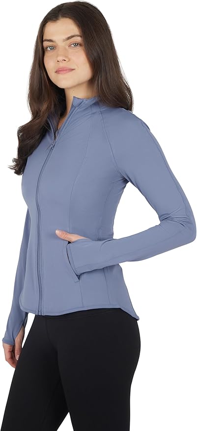 Yogalicious Womens Ultra Soft Lightweight Full Zip Yoga Jacket with Pockets