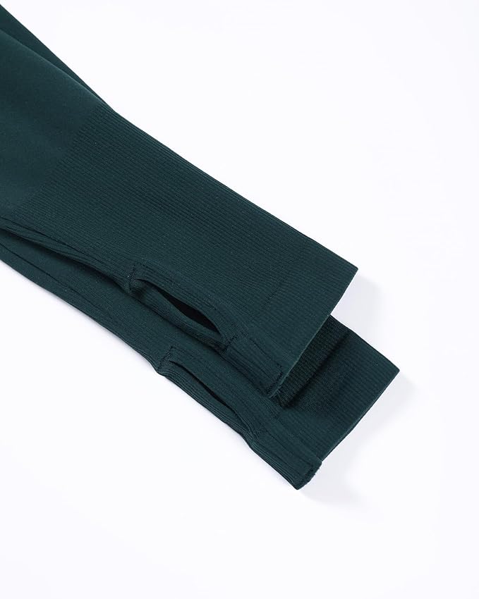 AUROLA Influence Workout Jacket for Women, Half Zip Cropped Slim Fit Long Sleeve Yoga Jackets Athletic Top with Thumb Holes
