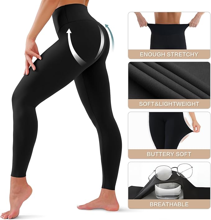 YUDSUD High Waisted Leggings for Women - Tummy Control Yoga Pants for Workout Running Athletic Women's Leggings Plus Size