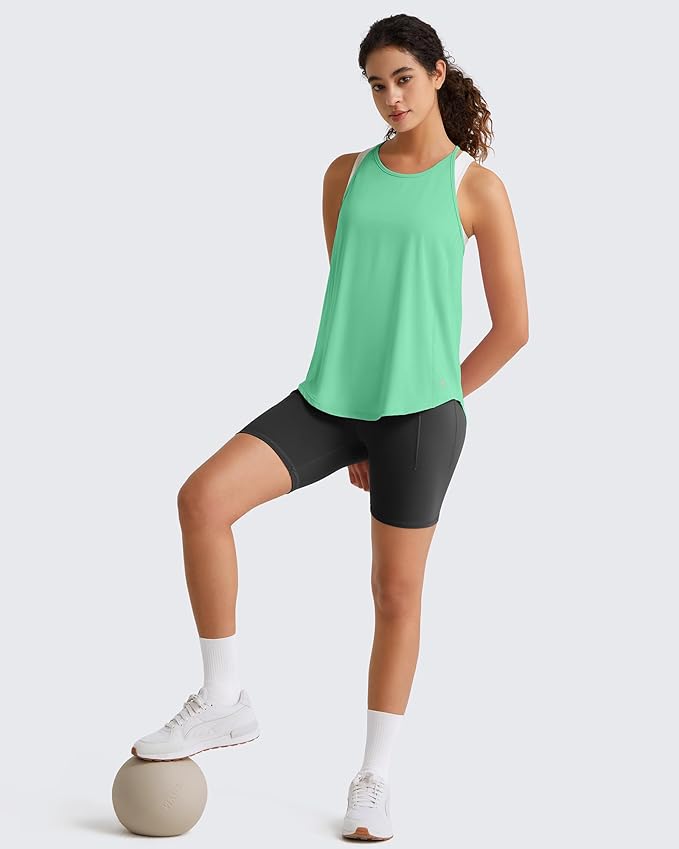 G4Free Workout Athletic Tank Tops for Women Racerback Lightweight Gym Pilates Y-Back Loose Fit Running Tanks Top
