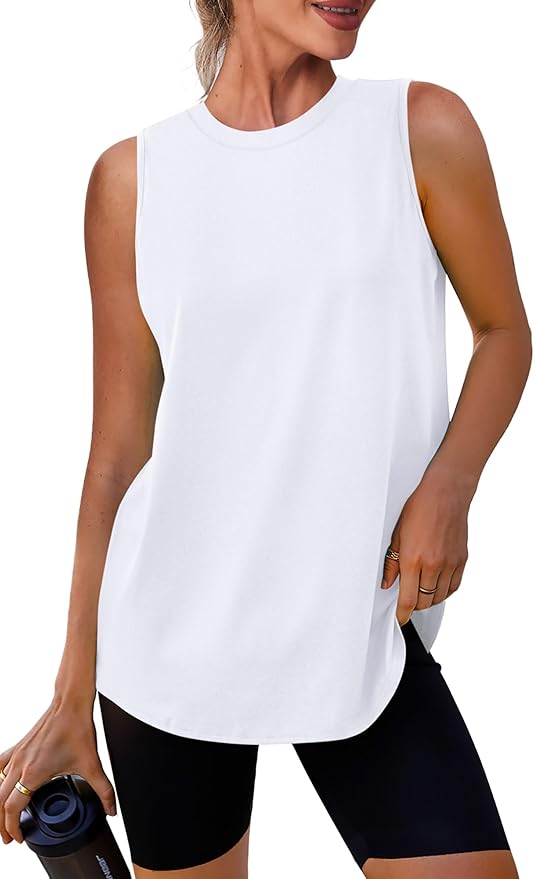 Womens Workout Tank Tops Lightweight Sleeveless Shirts for Women Loose Fit Tops for Athletic Running Tennis Yoga