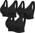 Womens Sports Bras, Yoga Comfort Seamless Stretchy Sports Bra for Women 3 Pack