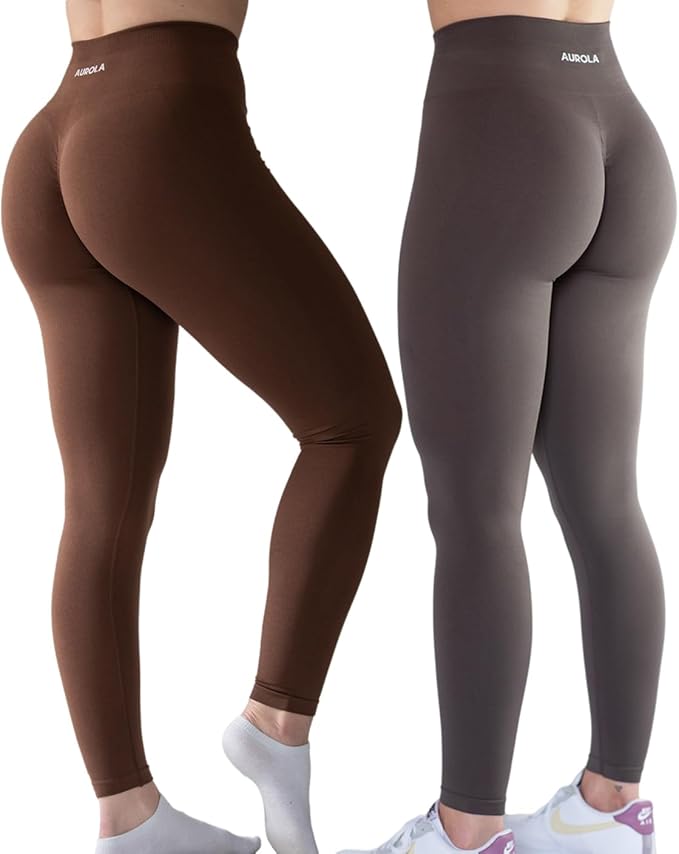 AUROLA Workout Leggings for Women Seamless Scrunch Tights Tummy Control Gym Fitness Girl Sport Active Yoga Pants