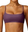 Comper Women's Sports Bra with Thin Straps Stretchy Wirefree Workout Bras Lightweight Workouts Bralette with Removable Pads