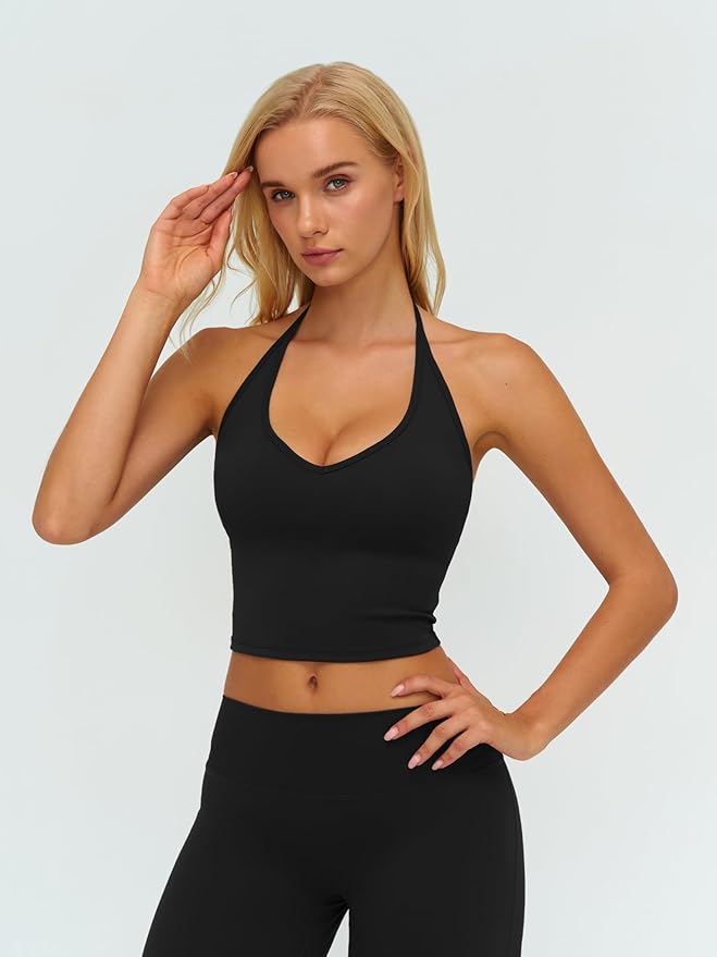 ABOCIW Womens Workout Sets 2 Piece Spaghetti Straps Crop Top Straight Leg Yoga Pants Yoga Pilates Outfits