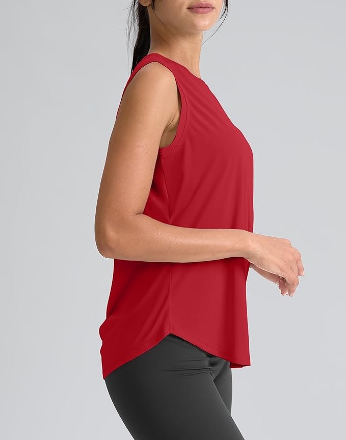 SANTINY Women's Sleeveless Workout Tops Breathable Lightweight Active Tennis Yoga Shirts Athletic Running Tank Tops for Women
