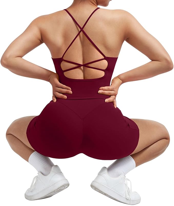 SUUKSESS Women 2 Piece Workout Sets Padded Tank Tops Tummy Control Leggings Gym Outfits