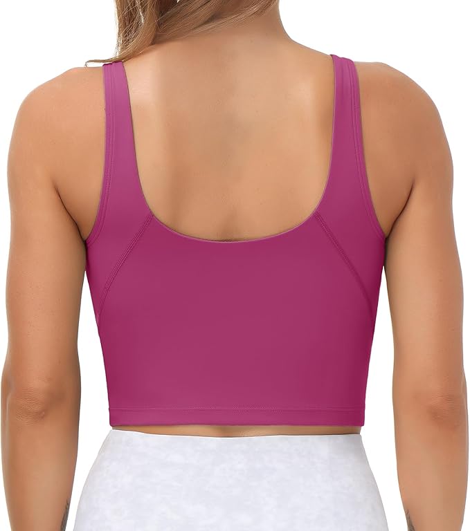 THE GYM PEOPLE Womens' Sports Bra Longline Wirefree Padded with Medium Support