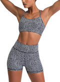 IMEKIS Women's Workout Sets 2 Piece Yoga Outfit High Waisted Biker Shorts Leggings Sports Bra Gym Fitness Clothes Tracksuit