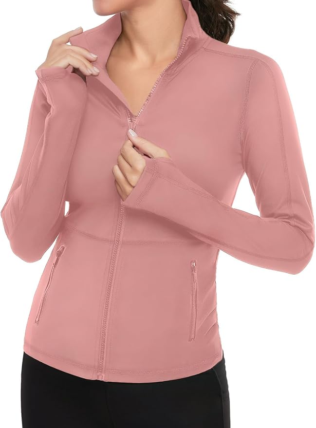VUTRU Women's Workout Yoga Jacket Full Zip Running Athletic Track Jacket