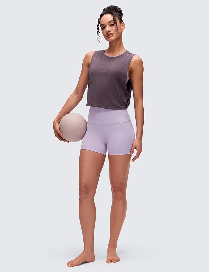 CRZ YOGA Pima Cotton Large Armhole Tank Tops for Women - Workout Sport Athletic Yoga Running Gym Loose Crop Sleeveless Shirts