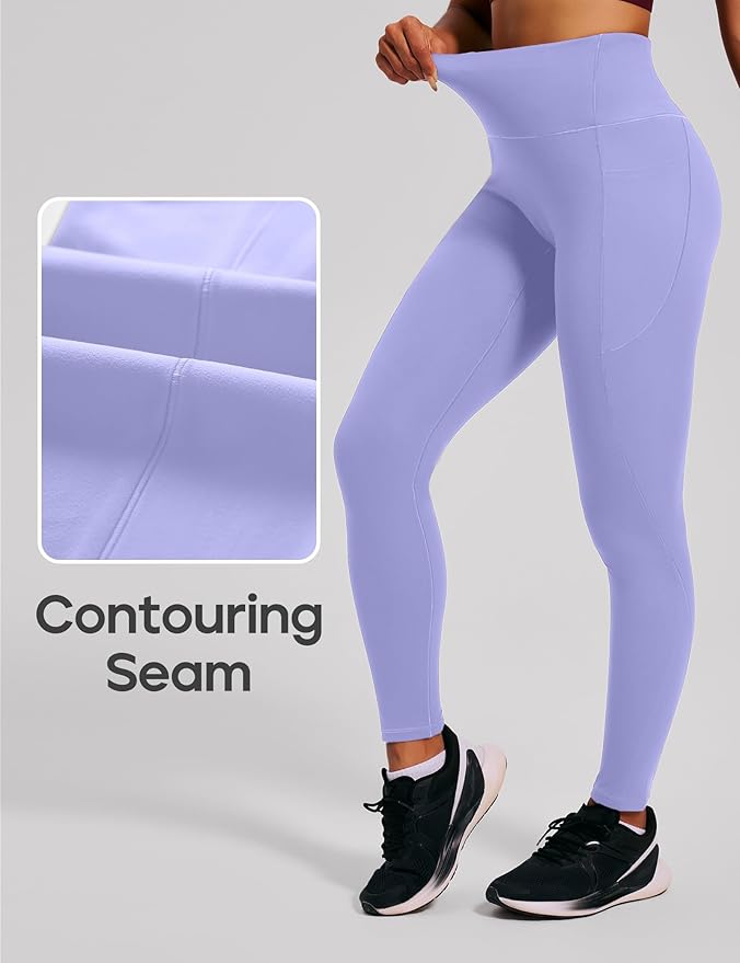 Heathyoga Scrunch Butt Lifting Leggings with Pockets for Women Tummy Control Compression Leggings No Front Seam Yoga Pants