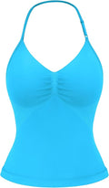 YEOREO SoftHue Impact Longline Strappy Top Women's Halter Workout Tank Tops Backless Gym Longline with Adjustable Strap