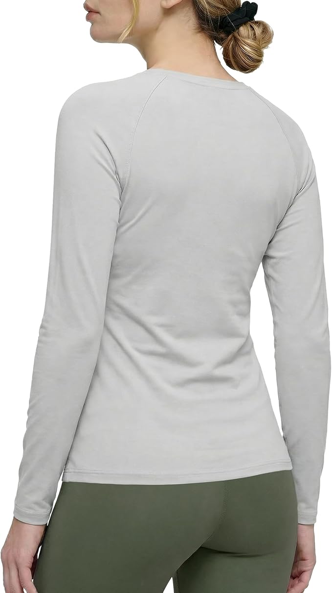 Zengjo Women's Long Sleeve Workout Tops Fitted Silky Cooling Athletic Performance Shirts Moisture Wicking for Yoga Gym