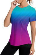 AVOOGUE Women's Short Sleeve Workout Tops Quick Dry Athletic UPF50+ Sun Protection Shirts Gym Hiking Running Yoga Clothes
