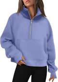 AUTOMET Womens Sweatshirts Half Zip Cropped Pullover Fleece Quarter Zipper Hoodies 2026 Fall Fashion Outfits Clothes