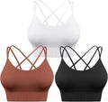 Sykooria 3 Pack Strappy Sports Bra for Women Sexy Crisscross for Yoga Running Athletic Gym Workout Fitness Tank Tops