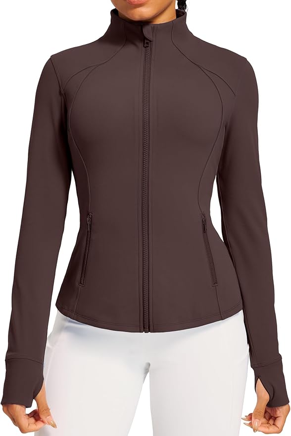 IUGA Women's Workout Jackets BBL Running Athletic Jackets Lightweight Full Zip Up Slim Fit for Women with Thumb Holes