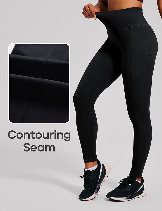 Heathyoga Scrunch Butt Lifting Leggings with Pockets for Women Tummy Control Compression Leggings No Front Seam Yoga Pants