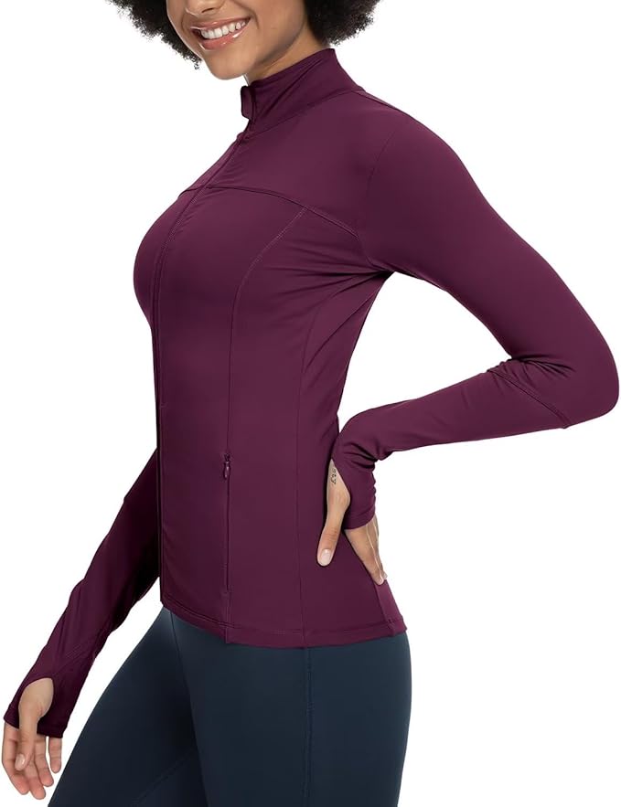 QUEENIEKE Womens Running Jackets Athletic Workout Scrub Jacket Track Full Zip Up Gym for Women Yoga Top