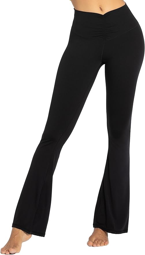 Sunzel Flare Leggings, Crossover Yoga Pants with Tummy Control, High-Waisted and Wide Leg