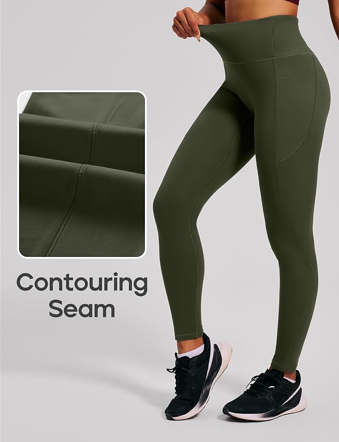 Heathyoga Scrunch Butt Lifting Leggings with Pockets for Women Tummy Control Compression Leggings No Front Seam Yoga Pants