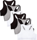 Fruit of the Loom girls Multi Pack Cotton Built -Up Stretch Sports Bra Available in 6 Packs!