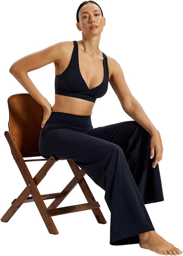 Ruched V Neck Criss Cross Back Ballet Sports Bra Wrap Front Yoga Medium Support Workout Crop Top Removable Pads