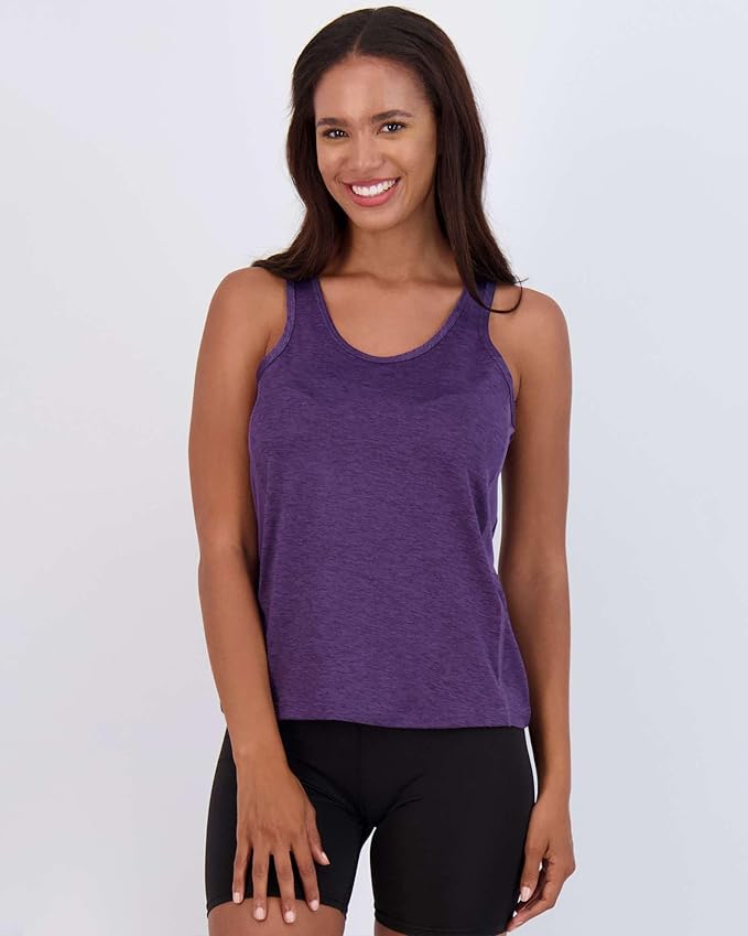 Real Essentials 5 Pack: Women's Racerback Tank Top Dry-Fit Athletic Performance Yoga Activewear (Available in Plus Size)