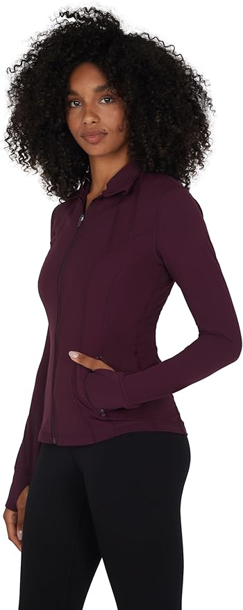 Yogalicious Womens Ultra Soft Lightweight Full Zip Yoga Jacket with Pockets