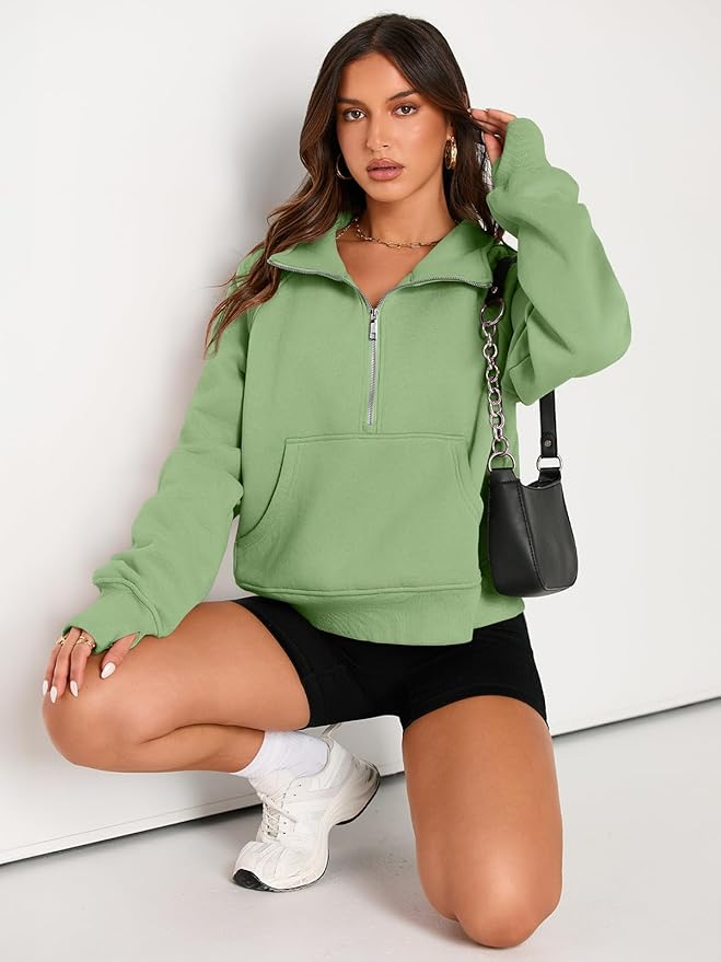 AUTOMET Womens Sweatshirts Half Zip Cropped Pullover Fleece Quarter Zipper Hoodies 2026 Fall Fashion Outfits Clothes