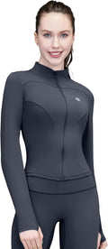 Women's Yoga Jacket Lightweight Zip Up - Workout Jackets for Running Gym Athletic Tops Full Zip