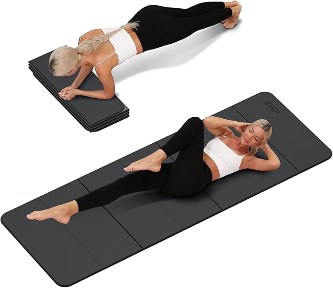 Foldable Yoga Mat Extra Thick 0.32 Inches-SGS Certified POE Material Exercise Mat, Non-Slip Design Fitness Mats, Multi-Purpose Workout Mats For Studio or Home Use
