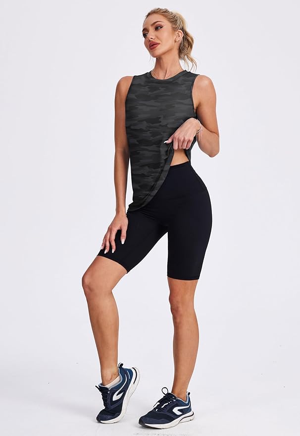 Womens Workout Tank Tops Lightweight Sleeveless Shirts for Women Loose Fit Tops for Athletic Running Tennis Yoga