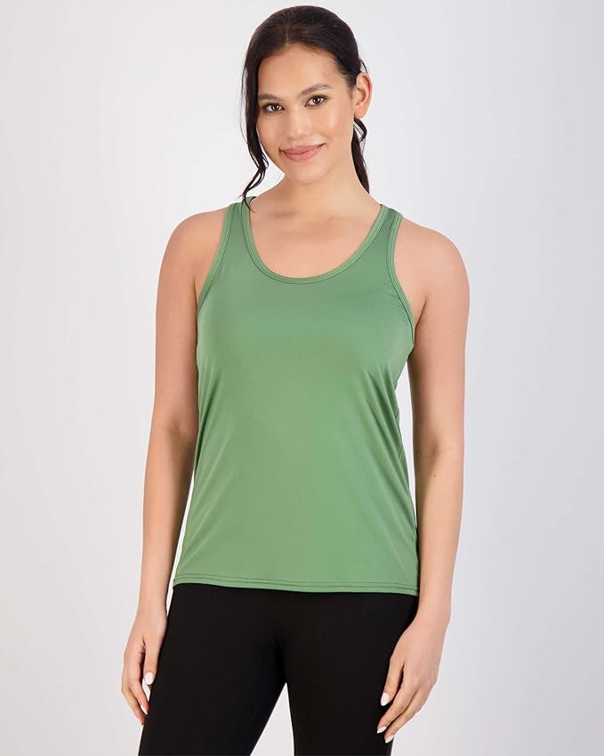 Real Essentials 5 Pack: Women's Racerback Tank Top Dry-Fit Athletic Performance Yoga Activewear (Available in Plus Size)