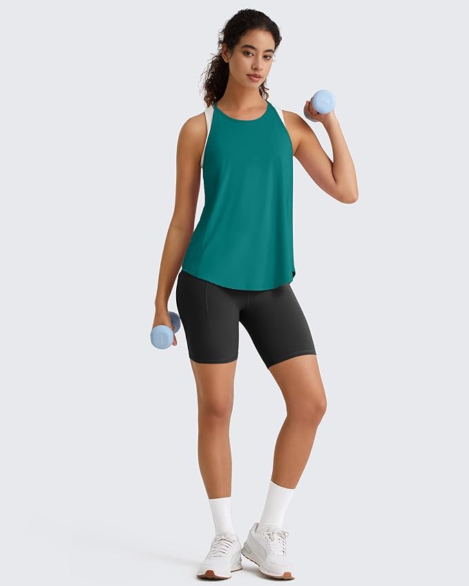 G4Free Workout Athletic Tank Tops for Women Racerback Lightweight Gym Pilates Y-Back Loose Fit Running Tanks Top