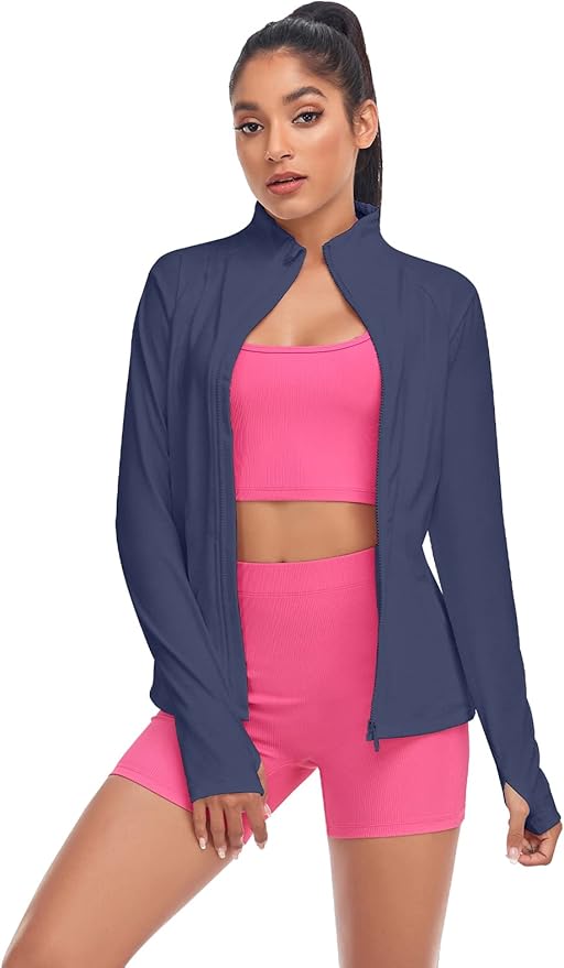 VUTRU Women's Workout Yoga Jacket Full Zip Running Athletic Track Jacket