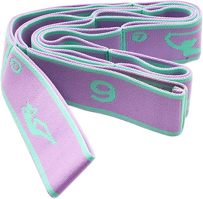 9 Loops Elastic Yoga Strap - Adjustable Stretching Band for Physical Therapy, Dance, Pilates & Gymnastics, Multi-Loop Exercise Band for Flexibility, Home Workout