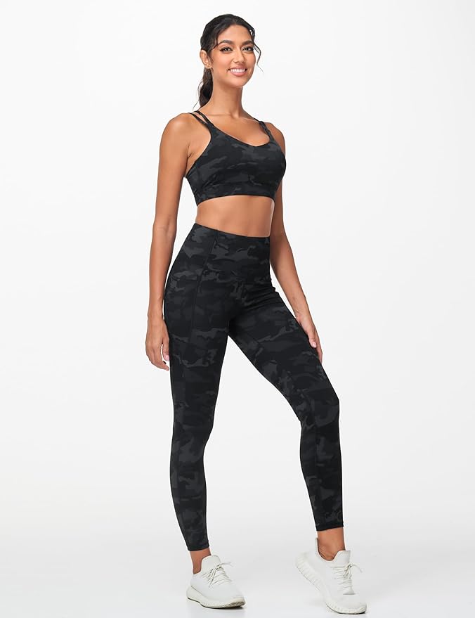 Dragon Fit Women's High Waisted Yoga Leggings Stretchy Tummy Control Gym Workout Pants with Pockets