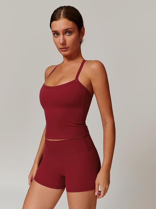 IMEKIS Women's Workout Sets 2 Piece Yoga Outfit High Waisted Biker Shorts Leggings Sports Bra Gym Fitness Clothes Tracksuit