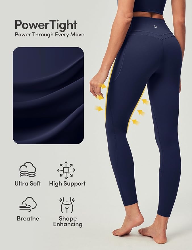 IUGA Compression Leggings with Pockets for Women Tummy Control Leggings No Front Seam Workout High Waist Yoga Pants