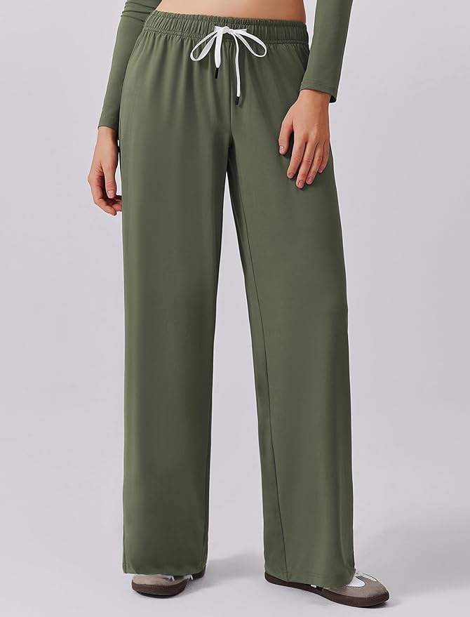 PINSPARK Women 2 Piece Lounge Set Long Sleeve Cropped Top Wide Leg Pants with Pockets 2024 Fall Outfits Matching Tracksuit