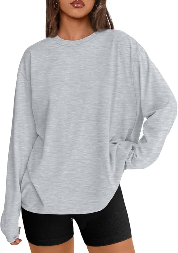 Trendy Queen Womens Spring Tops Oversized Long Sleeve T Shirts 2026 Basic Tee Fall Casual Workout Y2K Clothes