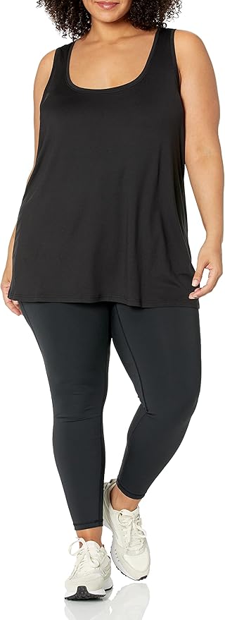 Amazon Essentials Women's Active Quick Dry Tech Stretch Racerback Scoop Neck Tank Top, Multipacks