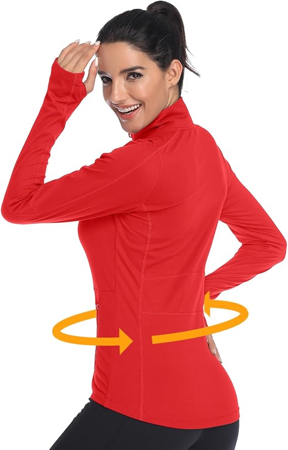 VUTRU Women's Workout Yoga Jacket Full Zip Running Track Jacket Fleece Athletic Jacket