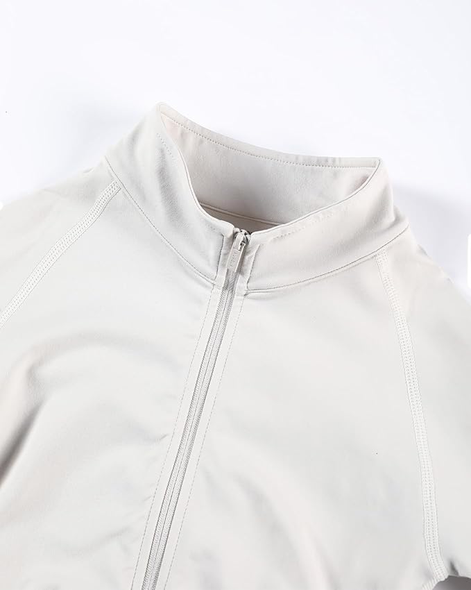 AUROLA Influence Athletic Workout Jacket for Women, Lightweight Slim Fit Full Zip Running Yoga Sports Jacket with Thumb Holes